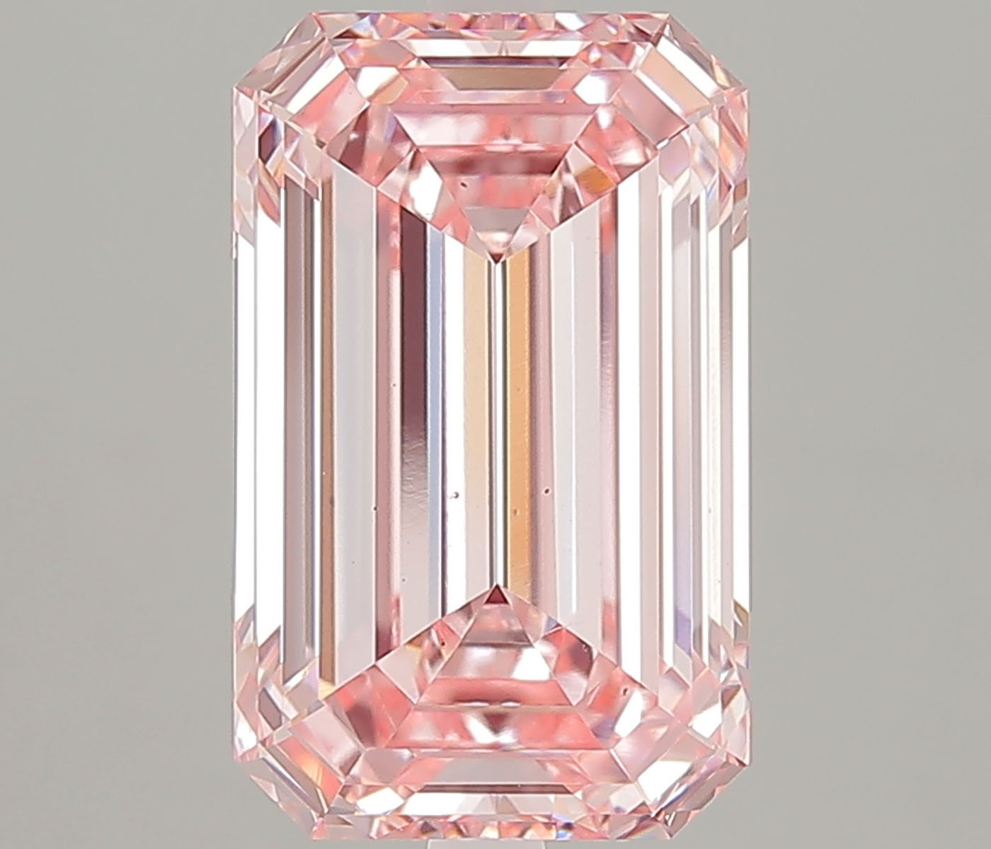 Actual 4.08 carat Fancy Intense Pink Emerald lab-grown diamond