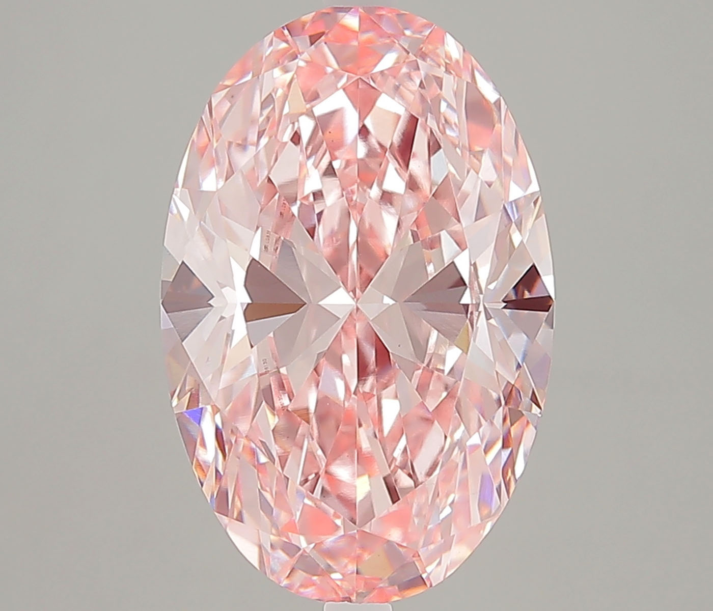 Actual 5.05 carat Fancy Vivid Pink Oval lab-grown diamond