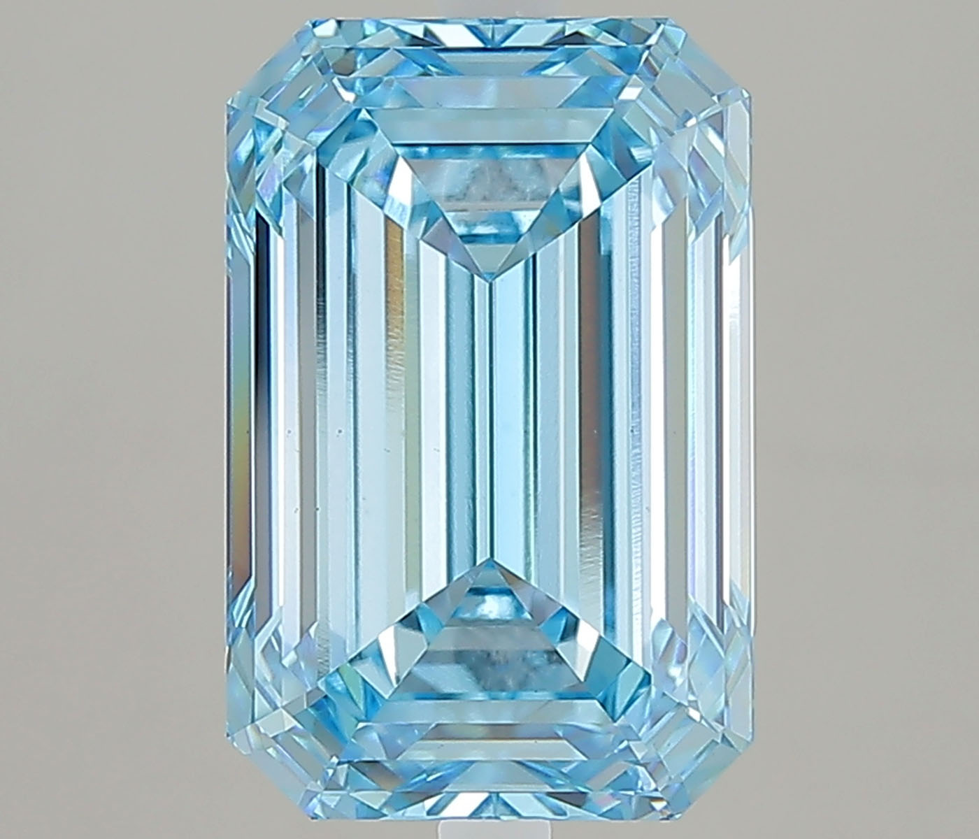 Actual 5.03 carat Fancy Vivid Blue Emerald lab-grown diamond